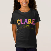 T-Shirt Nom clair signifiant étoile rose violet jaune (Devant)