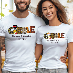 T-shirt Nom Correspondant Thanksgiving Couple Turquie Goba