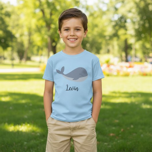 T-shirt Nom customisé Blue Whale Anniversaire