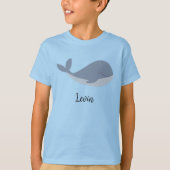 T-shirt Nom customisé Blue Whale Anniversaire (Devant)
