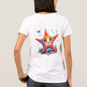 T-shirt Nom customisé Souriant Orange Starfish Lover Cadea (Dos)
