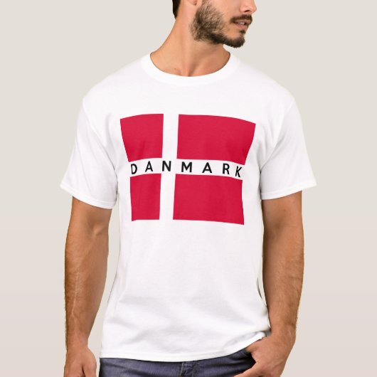 T-shirt nom danois des textes de pays de drapeau de (Devant)