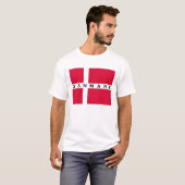 T-shirt nom danois des textes de pays de drapeau de (Devant entier)