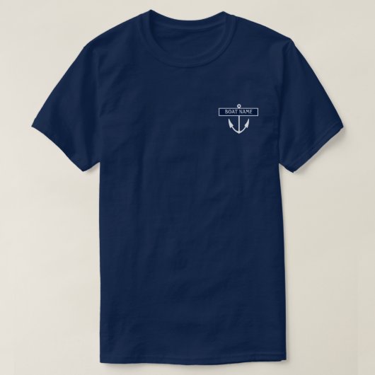 T-shirt Nom de bateau d'Ancre (Design devant)