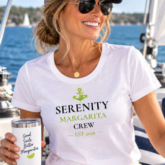 T-shirt Nom de bateau personnalisé Équipage Margarita Naud