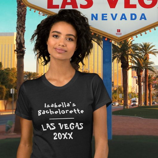 T-shirt Nom de célibataire noir de Las Vegas