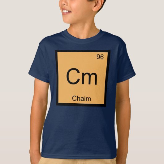 T-shirt Nom de Chaïm Élément Chimique Tableau Périodique (Devant)