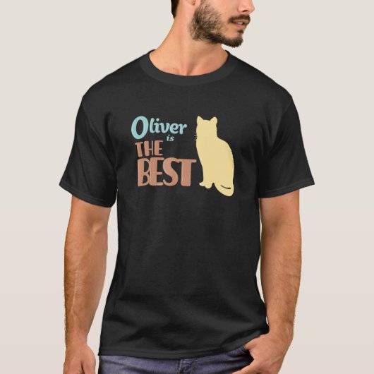 T-shirt Nom de chat Oliver Cadeau de chaton Oliver (Devant)