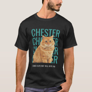 T-shirt Nom de compagnie personnalisé et photo de chat drô