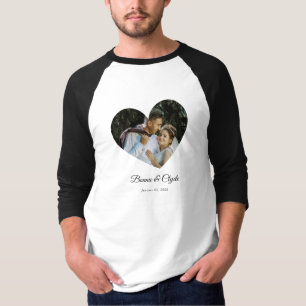 T-shirt Nom de couple de cœur romantique Date Personnalisé