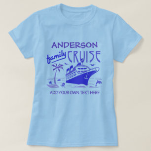 T-shirt Nom de coutume de bateau de vacances de croisière