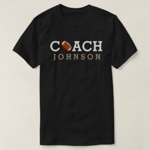 T-shirt Nom de coutume d'entraîneur de football américai