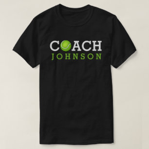 T-shirt Nom de coutume d'entraîneur de tennis
