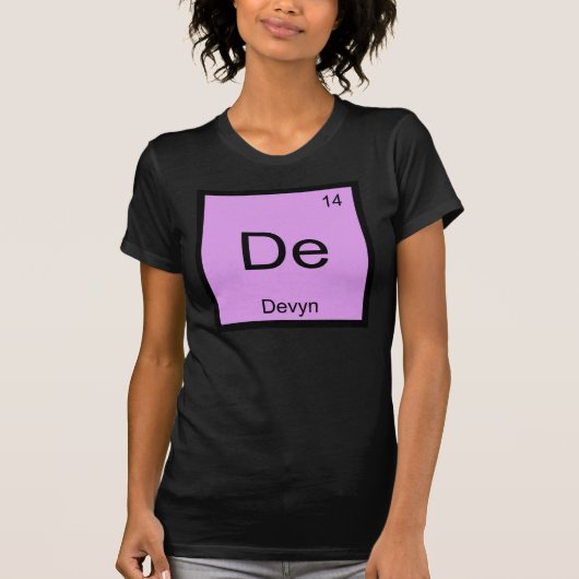 T-shirt Nom de Devyn Chimie Élément Tableau Périodique (Devant)