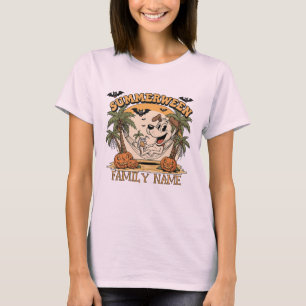 T-shirt Nom de famille assorti personnalisé Summerween