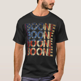 T-shirt Nom de famille Boone J'aime Boone Personnalisé Vin