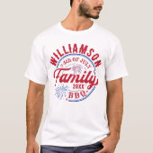 T-shirt Nom de famille correspondant 4 juillet Rouge Blanc (Devant)