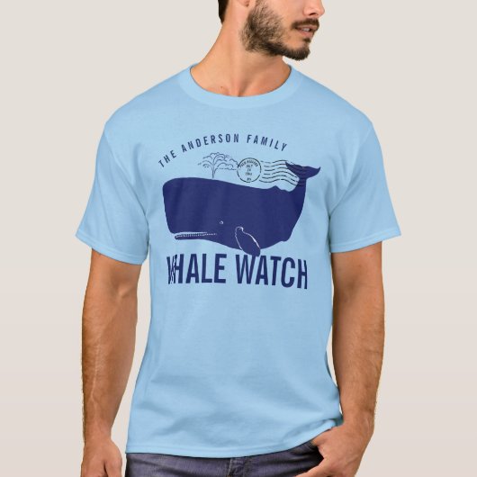 T-shirt Nom de famille de montre de baleine (Devant)