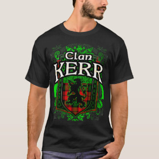 T-shirt Nom de famille écossais Clan Kerr Tartan Lion Cres