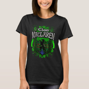 T-shirt Nom de famille écossais Clan Maclaren Tartan Lion