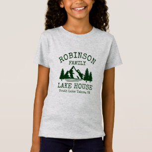 T-Shirt Nom de famille Lake House Forest Green Silhouette
