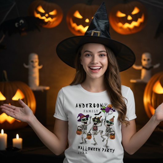 T-shirt Nom de famille personnalisé Fête d'Halloween