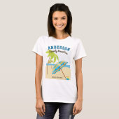 T-shirt Nom de famille personnalisé Summer Beach Vacances (Devant entier)