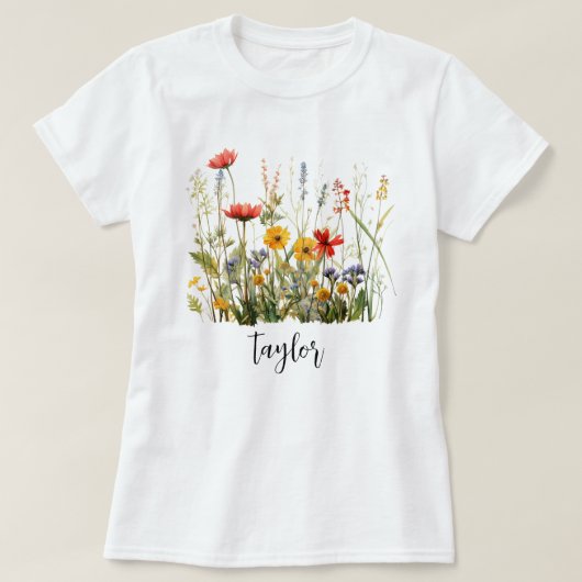 T-shirt Nom de fleur sauvage (Design devant)
