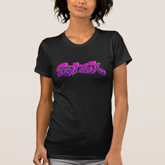 T-shirt Nom de graffiti de SYLVIA - (Devant)
