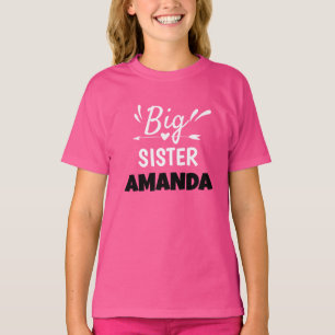 T-shirt Nom de grande soeur personnalisable