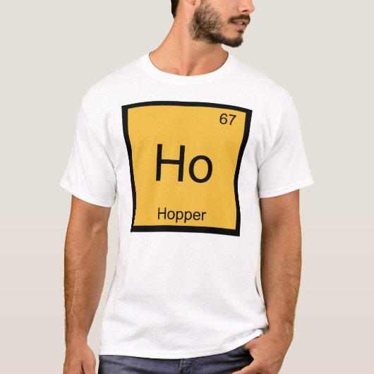 T-shirt Nom de Hopper Chimie Élément Tableau Périodique (Devant)