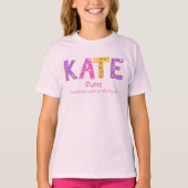 T-shirt Nom de kate signifiant étoile rose violet jaune (Devant)