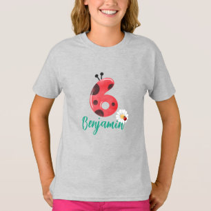 T-shirt Nom de la fête du 6e anniversaire de la jolie Polk