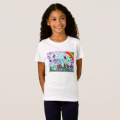 T-Shirt Nom de la fille Hannah Whimsical Flowers, Arc-en-c (Devant entier)