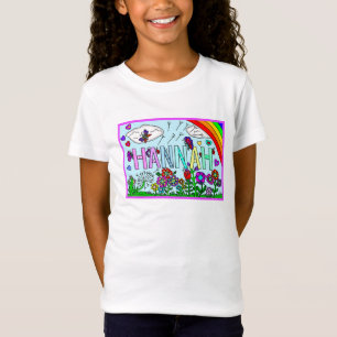 T-Shirt Nom de la fille Hannah Whimsical Flowers, Arc-en-c