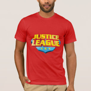 T-shirt Nom de la Ligue de Justice et logo du Bouclier