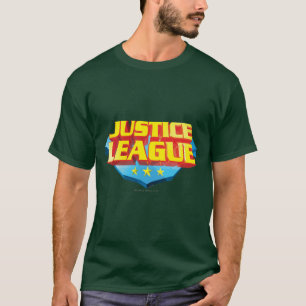 T-shirt Nom de la ligue de justice et logo du bouclier