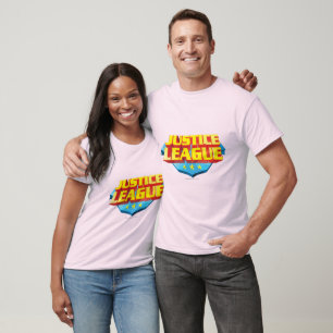 T-shirt Nom de la ligue de justice et logo du bouclier