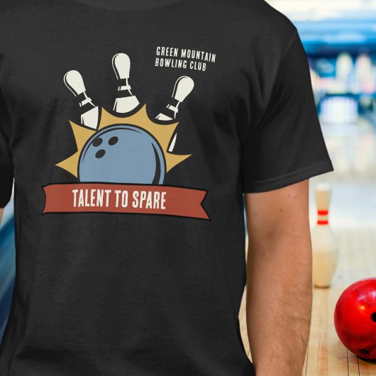 T-shirt Nom de la Ligue du club de l'école de bowling pers