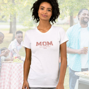 T-shirt Nom de la mère établie rouge Année