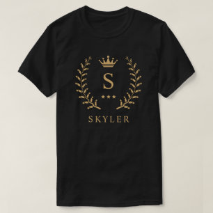 T-shirt Nom de la Personnaliser et premier monogramme noir