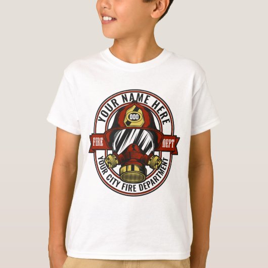 T-shirt NOM DE LA Personnaliser Secourt d'incendie du masq (Devant)