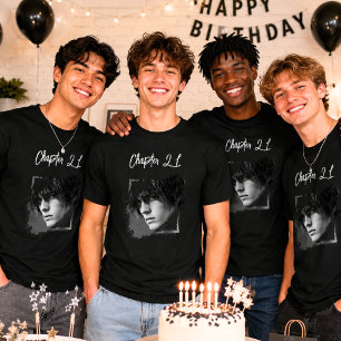 T-shirt Nom de la photo 21e anniversaire noir blanc