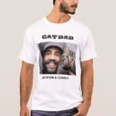 T-shirt nom de la photo personnalisée Cat dad chat daddy t (Devant)