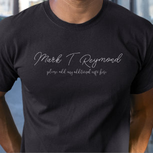 T-shirt Nom de la signature de base noir