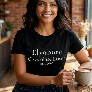 T-shirt Nom de l'amateur de chocolat personnalisé établi
