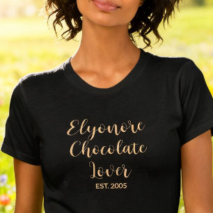T-shirt Nom de l'amateur de chocolat personnalisé établi