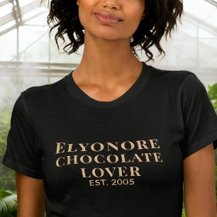 T-shirt Nom de l'amoureux du chocolat personnalisé établi