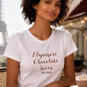 T-shirt Nom de l'amoureux du chocolat personnalisé établi
