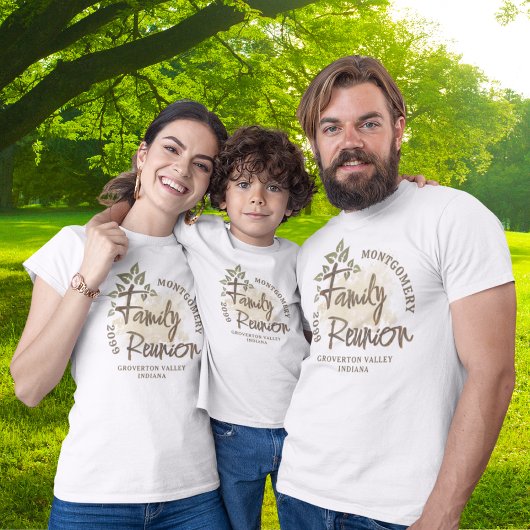 T-shirt Nom de l'arbre du script de réunion de famille Wat